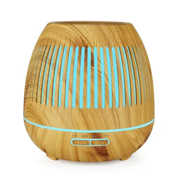 

Wood Grain Humidifier Hollow Aromatherapy Machine 7 Color LED Lights Waterless Automatic Shutdown Humidifier