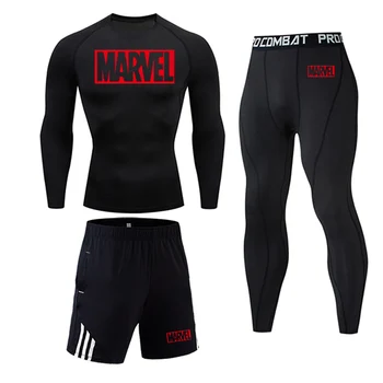 

New Men's running Thermal Underwear set Compression Tight Tracksuit Men Training Fitness Long Johns Shirts Male Gym Sports Suit