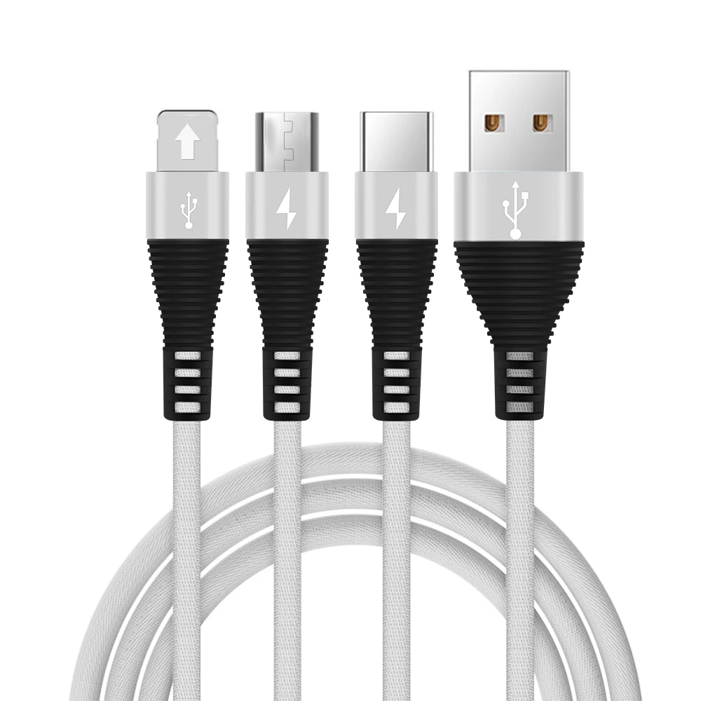 1,2 USB кабель для iPhone XS X 8 7 6 11 Micro USB Type C кабель для samsung S5 S6 S7 S8 3 в 1 USB Кабели Шнур для Xiaomi зарядное устройство