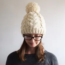 Женская модная шапка, зимние теплые шапки, вязаная шерстяная шапка с помпоном, эластичная шапочка, мягкая шапка, sombrero mujer#15