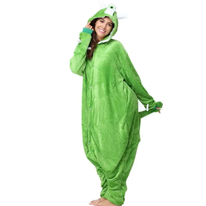 HKSNG Unisex Animal Adult Mike Kigurumi Sully Pajamas Flannel Cartoon Monsters Family Party Halloween Onesies Costumes Kigu