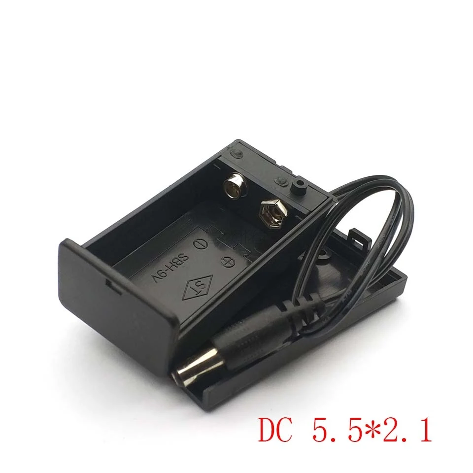 DC 9V PP3 держатель батареи коробка корпус провода свинцово вкл/выкл крышка переключателя + DC 2,1 мм разъем DC 9V PP3 держатель батареи коробка корпус провода свинцово вкл/выкл крышка переключателя + DC 2,1 мм разъем