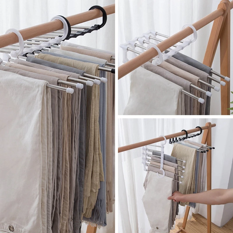 Multifunctional Clothes Hanger Storage Pants Cloth Hangers Storage Rack  Multilayer Cloth Hanger Closet Organizer - Hangers - AliExpress
