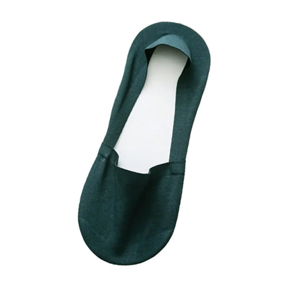 Dark Green 1 пара мужских Хлопковых Носков повседневные короткие дышащие носки-башмачки летние спортивные силиконовые Нескользящие носки TC21 - Цвет: Dark Green