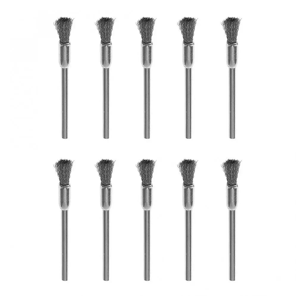 10 шт./лот, мини-щетка для полировки стальной проволоки с ручкой и ручкой для очистки/шлифовки/полировки