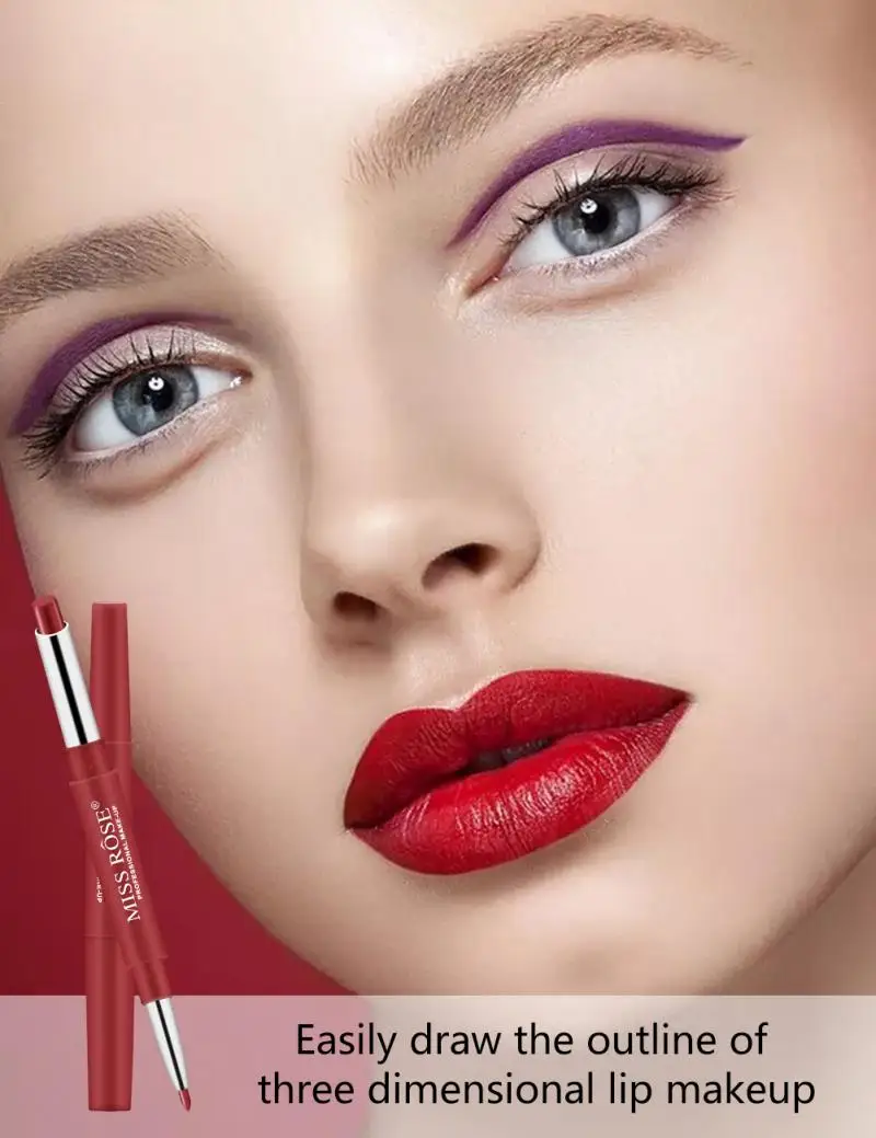 

2 In 1 Matte Waterproof Lip Liner Pencil Lipstick Lip Beauty Makeup Long Lasting Nude Cosmetics Lipliner Pen TSLM1
