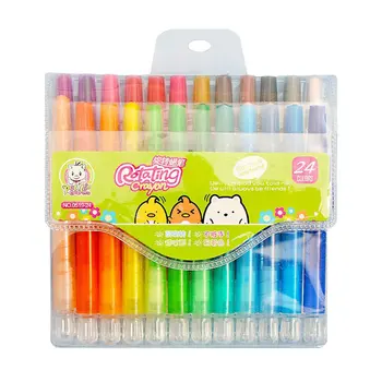 

Children's Rotating Crayons Cartoon 18 Colors 12 Colors 24 Colors Oil Pastel Painting Pen Crayons for Kids