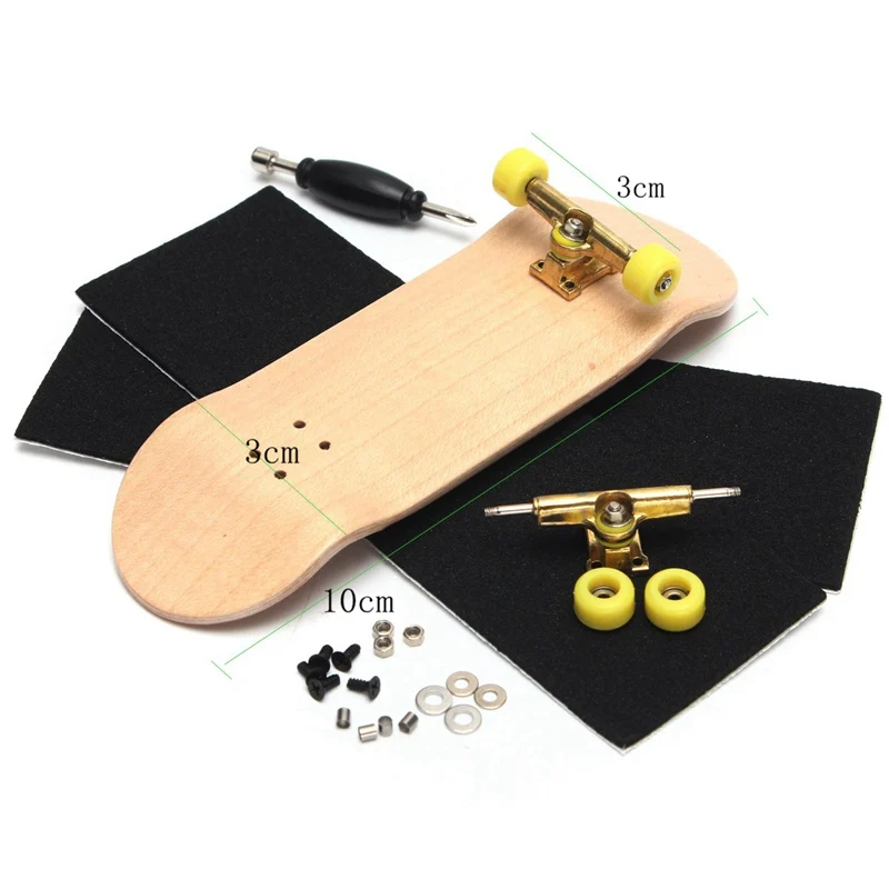 Planche à roulettes en bois doigt professionnel planche à roulettes touche en bois avec roulements tournevis en mousse de roue