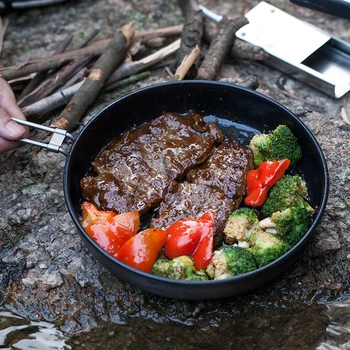 

Keith 1000ml Titanium Non-stick Pan Camping Frying Pan Camping Picnic Hiking Titanium Cookware Pan Folding Handle Ti8150