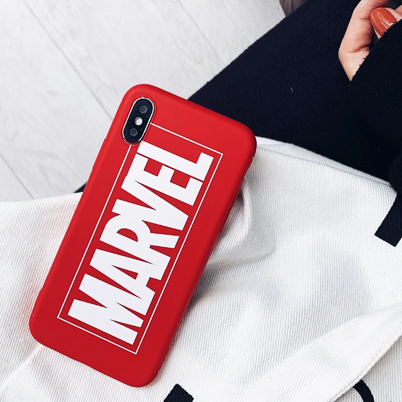 Чехол Marvel Мстители для iPhone 6 6S 7 8 Plus, модный Противоскользящий абразивный ТПУ чехол для телефона X XR XS Max