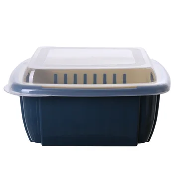 

Drain Basket Double-layer Household Kitchen Fruit Fresh-keeping Box with Lid Multifunctional Storage Basket Storage Basket
