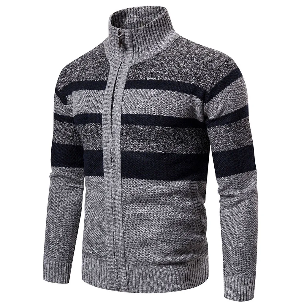 Зимний свитер Smart casual, Мужская зимняя водолазка на молнии с длинным рукавом, вязаный свитер, верхняя одежда, пальто, pull homme, свитер
