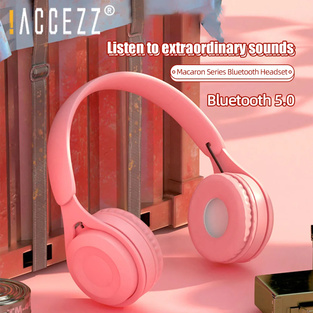  ACCEZZ Bluetooth Headphones Wireless Earbuds With Mic AUX TF Card Denoise Stereo Surround Headsets For iPhone Samsung Earphones