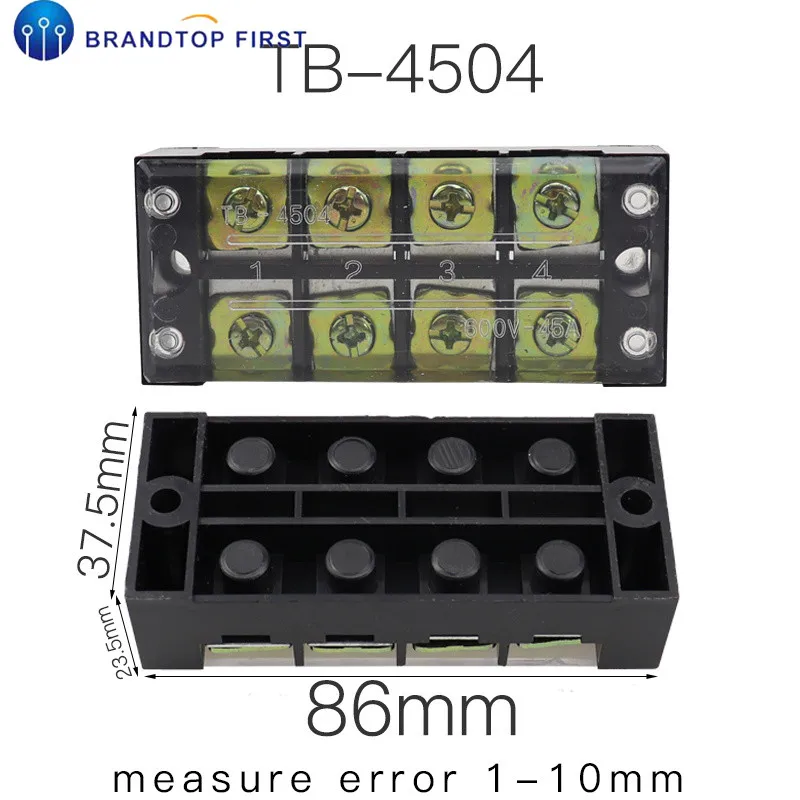 TB-4504 Клеммные блоки патч-панель проводка ряд распределительная коробка TB-4503/TB-4504/TB-4505/TB-4506/TB-4510/TB-4512/TB-600 45A V - Цвет: TB-4504