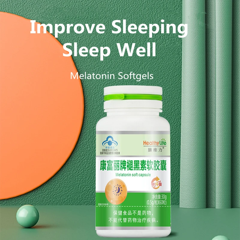 60pcs/Box Melatonin Capsules Vitamin B6 Help Improve Sleep Save Insomnia Boost Immune System Night Time Aid Health Care | Красота и