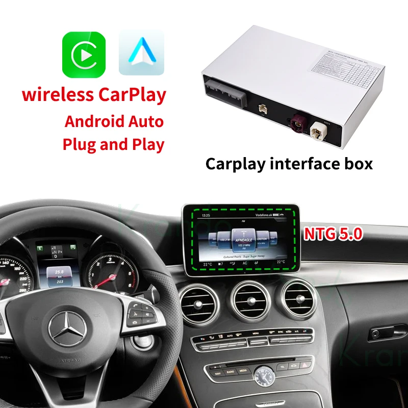 Boîtier Carplay sans fil Apple et Android Mercedes Classe C W205