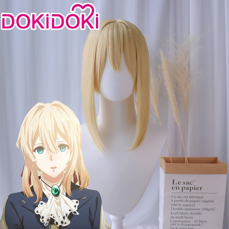 DokiDoki парик для косплея аниме фиолетовый эвергард косплей женщин светлые волосы