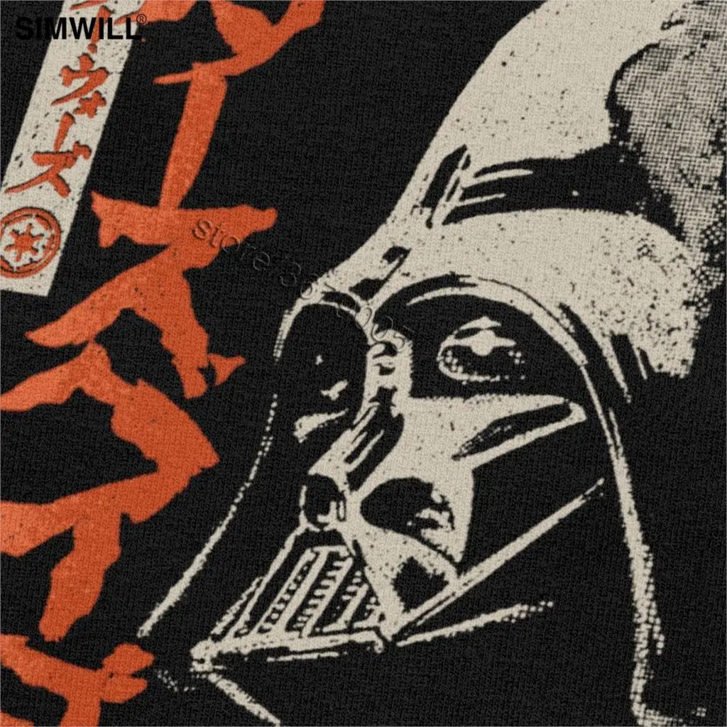 Beste Vintage Star Wars T shirt Mannen Novelty Design Katoenen Darth vader Tees Korte Mouwen Crew Hals De Donkere Kant Van de Kracht T shirt