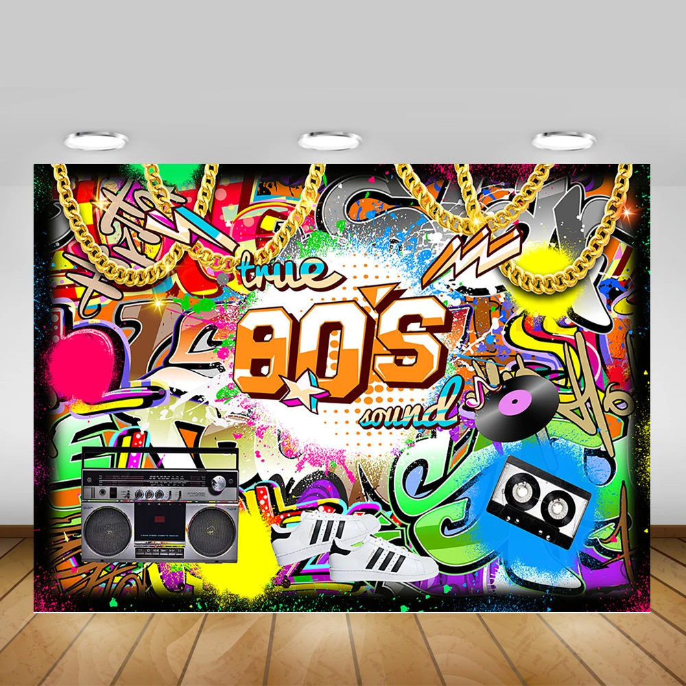 80s Hip Hop Photography Backdrop 90s Birthday Party Banner Background Rock  Music Graffiti Theme Backdrops Photocall Photo Studio - Backgrounds -  AliExpress