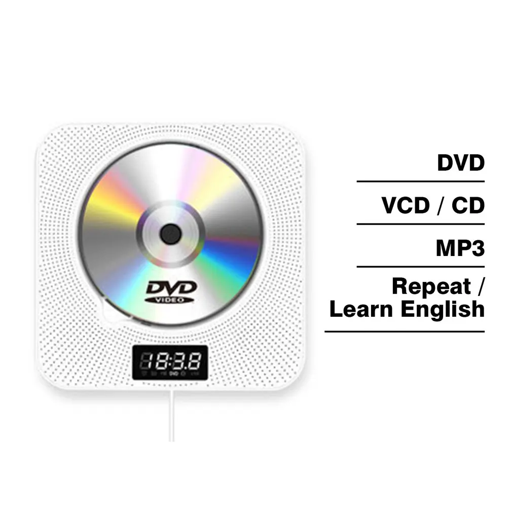 Портативный DVD / CD плеер BT настенный музыкальный проигрыватель с дистанционным