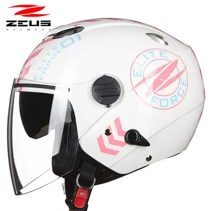 

Taiwan ZEUS Helmet Half Helmet Men's Motorcycle Double Lens Four Seasons Universal Half Cover Type Large Size Safety Helmet Wome