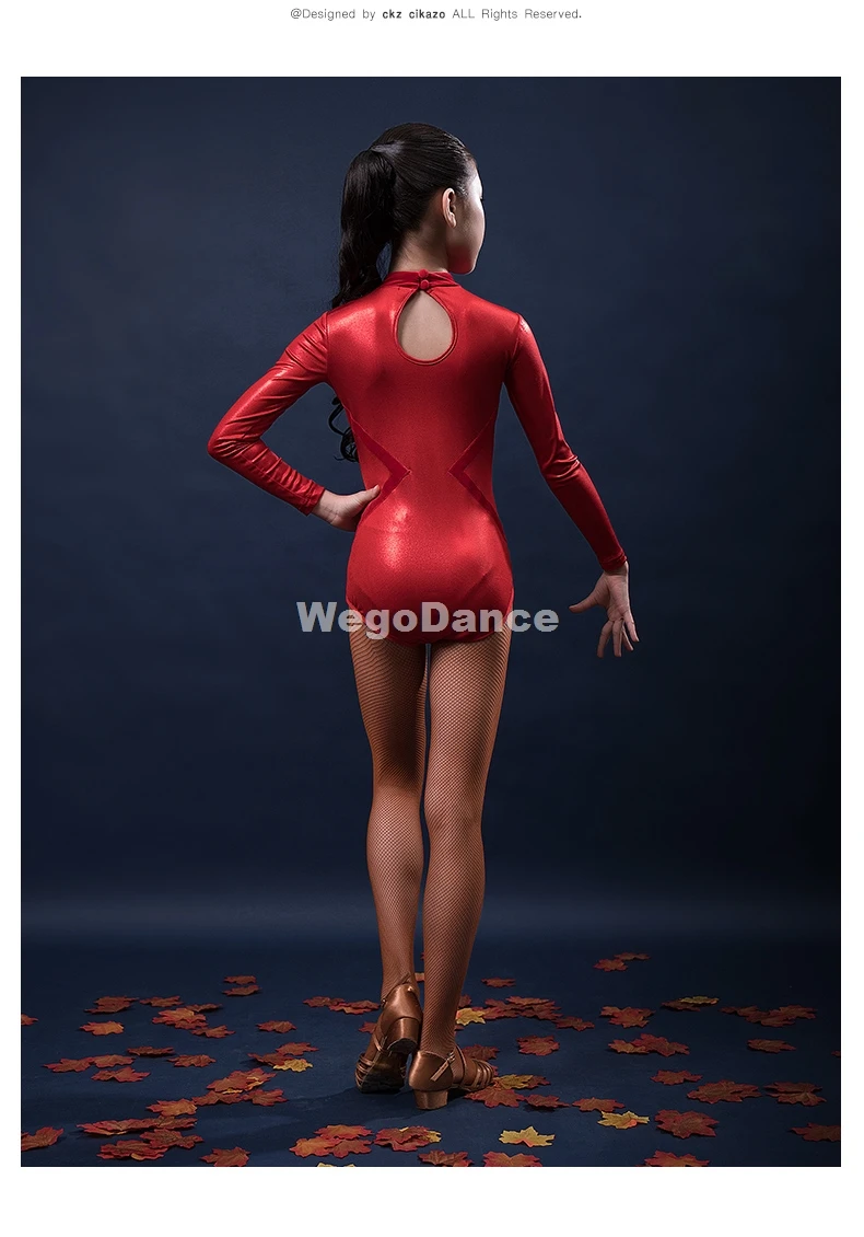 Spandex Girls Latin Bodysuit For Dancing Ballroom Dance Rumba Children Samba Cha Cha Tango Skirt Standard Salsa Ballet Top