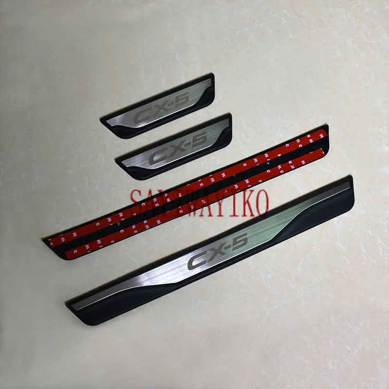 Door sill scuff plate for Mazda CX-5 Cx5 2013 2015 stainless steel car styling car accessories car door sill scuff plate