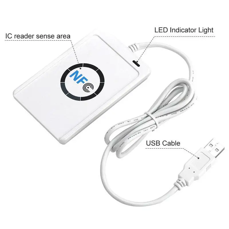 NFC RFID считыватель смарт-карт Писатель Копир Дубликатор 13,56 МГц ACR122U M1 записываемый ISO/IEC18092+ 5 шт. карты USB S50 программное обеспечение C L7O5