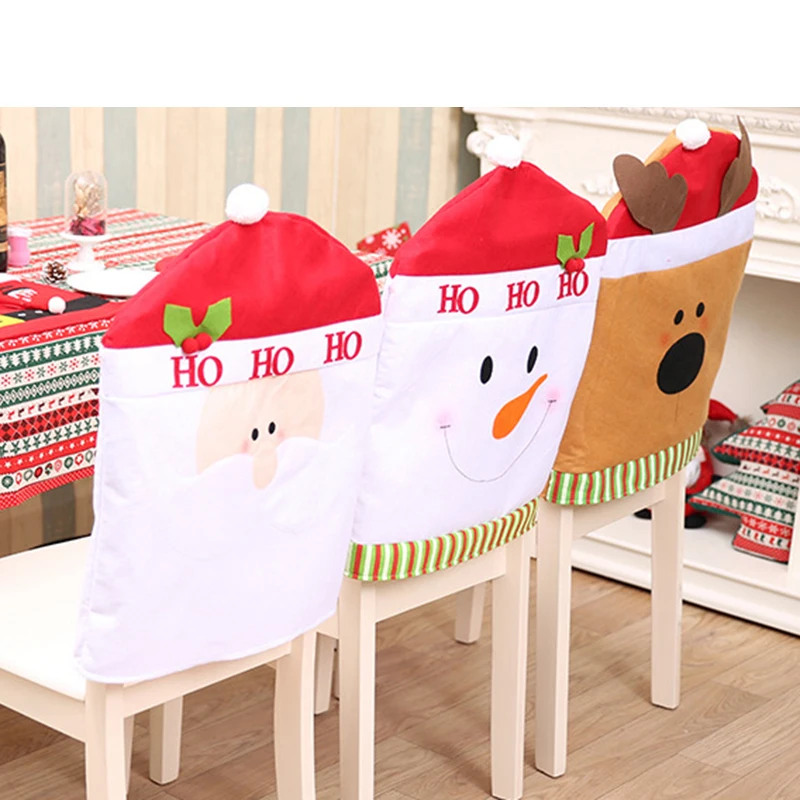 Мультфильм Рождество форма шляпы DIY чехол для кресла для дома Санта вечерние украшения Рождество