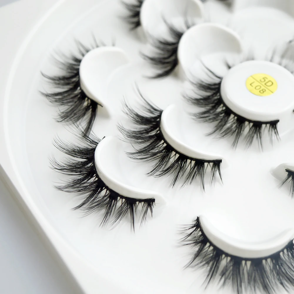 7 Pairs 5D Mink Hair False Eyelashes Extension Dramatic Wispies Fluffy Eyelashes Makeup Tool Cruelty free 3