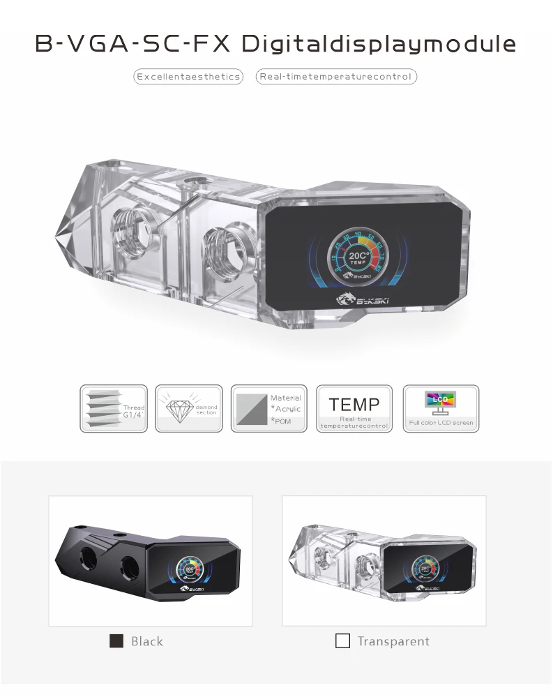 oled display digital lcd tela para gpu bloco de água ponte módulo