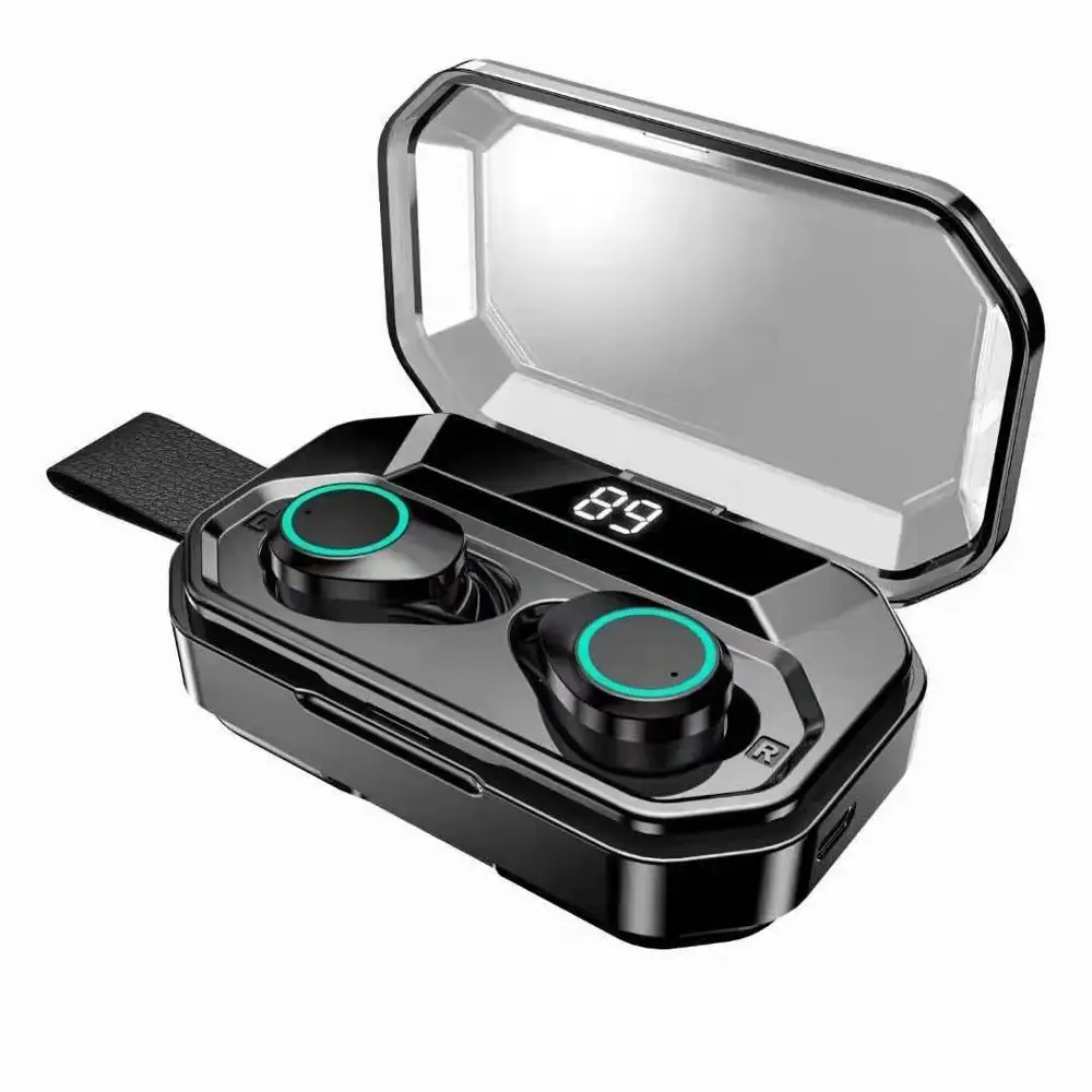 TWS-G02 IPX7 Bluetooth V5.0 стерео беспроводные наушники HIFI Звук Музыка спортивный микрофон гарнитура для Xiaomi huawei samsung Iphone - Цвет: G01LED
