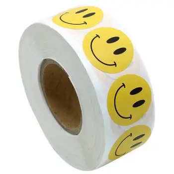 

100 rolls Smiley happy face Stickers seal labels 500 Labels/roll cute stickers for theacher and student sticker stationery