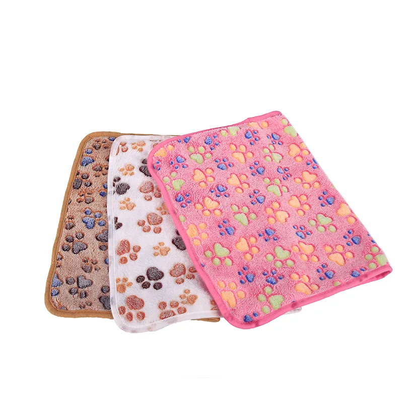 

Pet blanket autumn and winter dog cat mattress footprint blanket small medium dog cat warm sleep coral fleece blanket