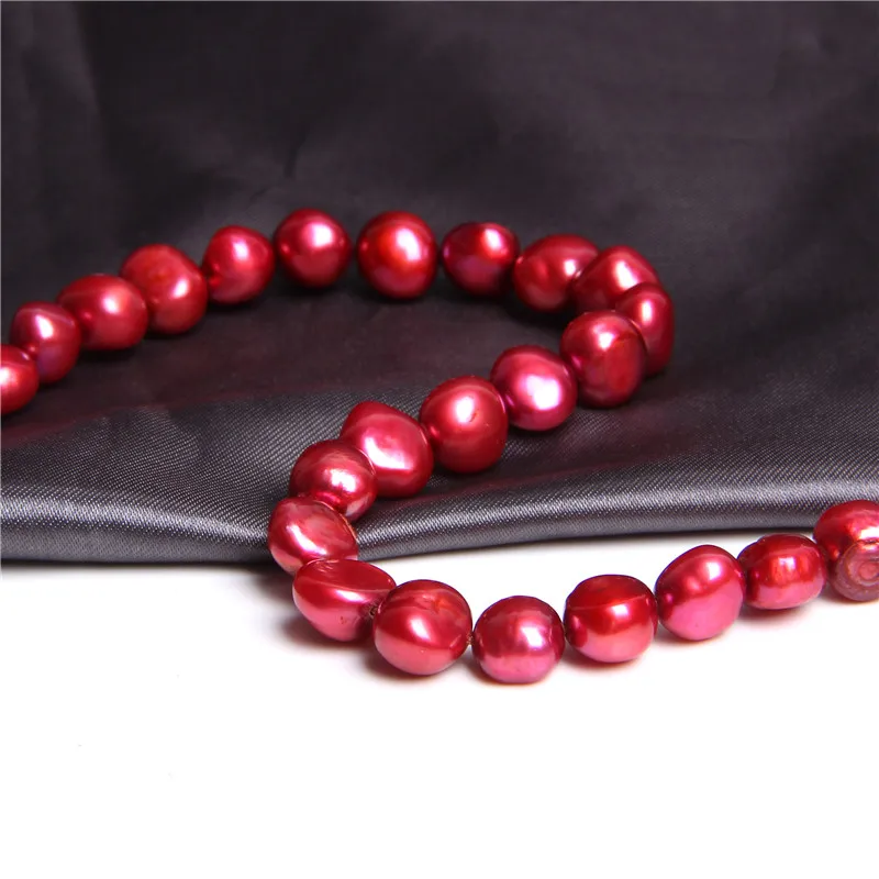 9-10 мм красные жемчужные бусы для изготовления ювелирных изделий женские браслеты ожерелье натуральный Пресноводный Культивированный Жемчуг искусственный крашеный жемчуг сделай сам