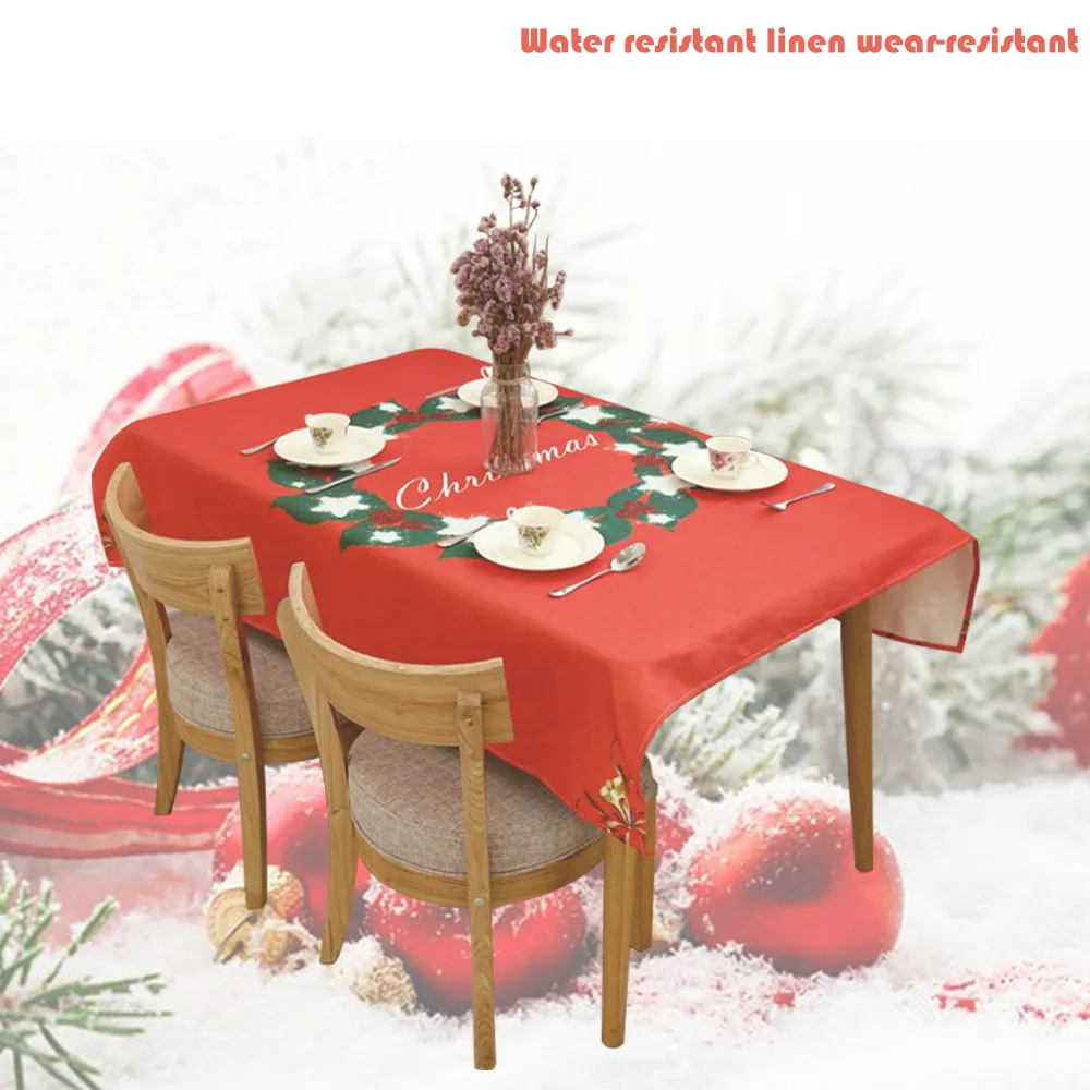 

Navidad 2019 Christmas Decoration for Home New Year 2020 Table Cloth Christmas Rectangular Tablecloths House Xmas party Supplies