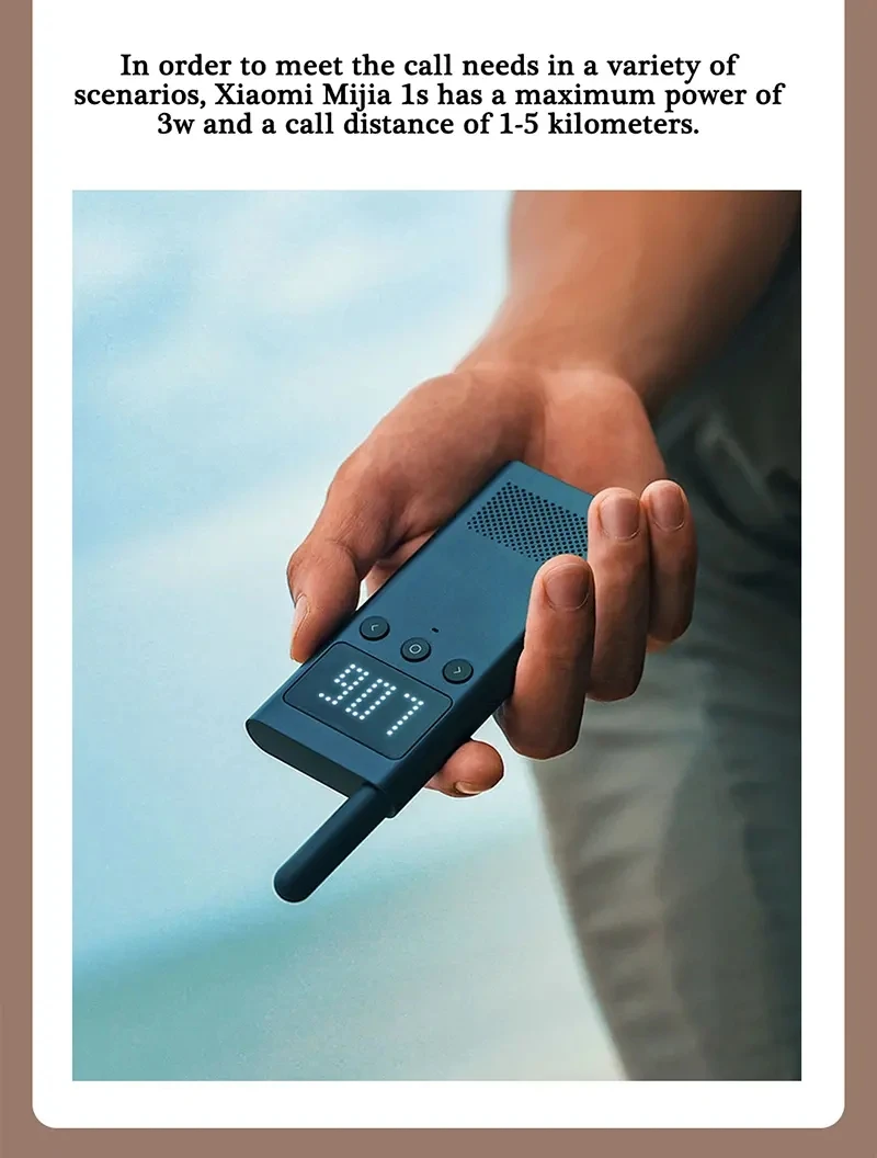 2020 Xiaomi Mijia Smart Walkie Talkie 1S With FM Radio Speaker Smart Phone APP Control Location Share Fast Team Talk Outdoor (6)