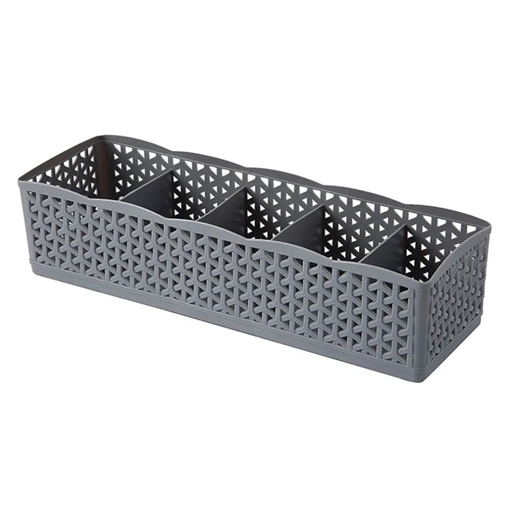 

1Pcs Multi-function Desktop Drawer Clothing Storage Box Five Grid Storage Box Underwear Socks Bra Ties Organizer