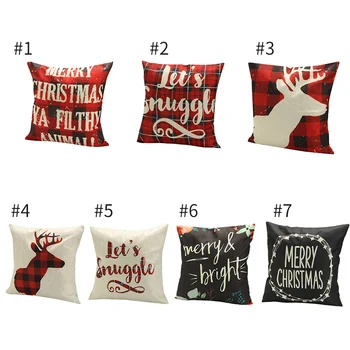 

Christmas Decoration Cushion Car Cover Cartoon Santa Claus Printing Pillow Case Party Christmas Decoration Cushion Cover45X45cm