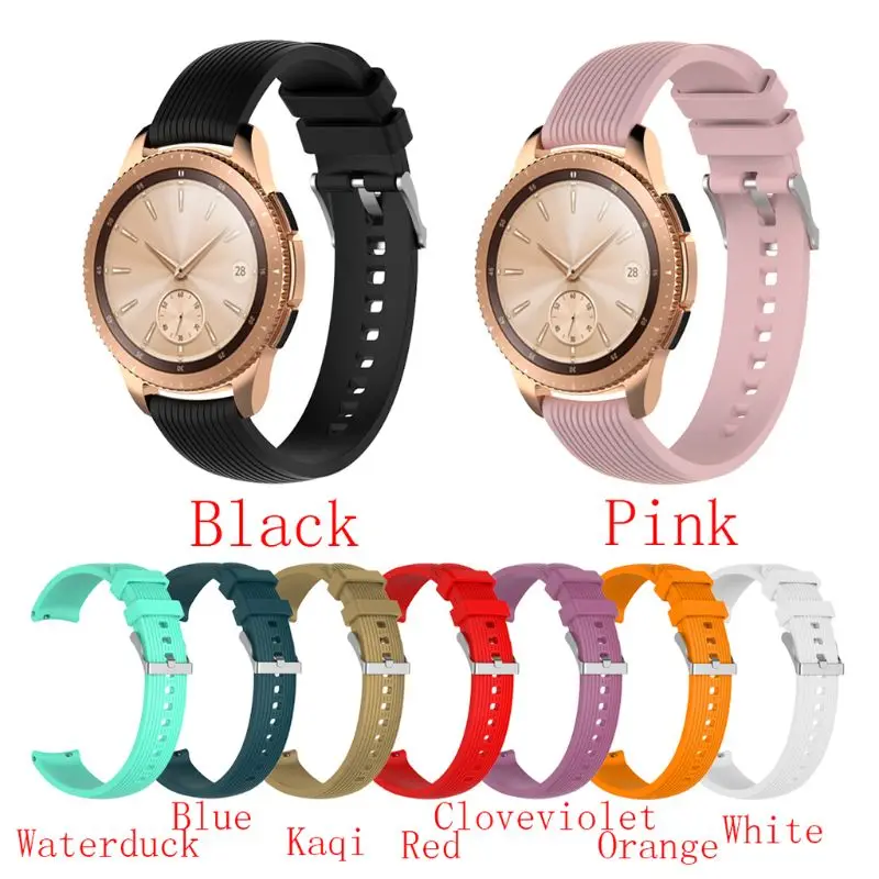

20mm Soft Silicone Watch Band Sports Wrist Strap for Sam-sung Ga-laxy Watch 42mm