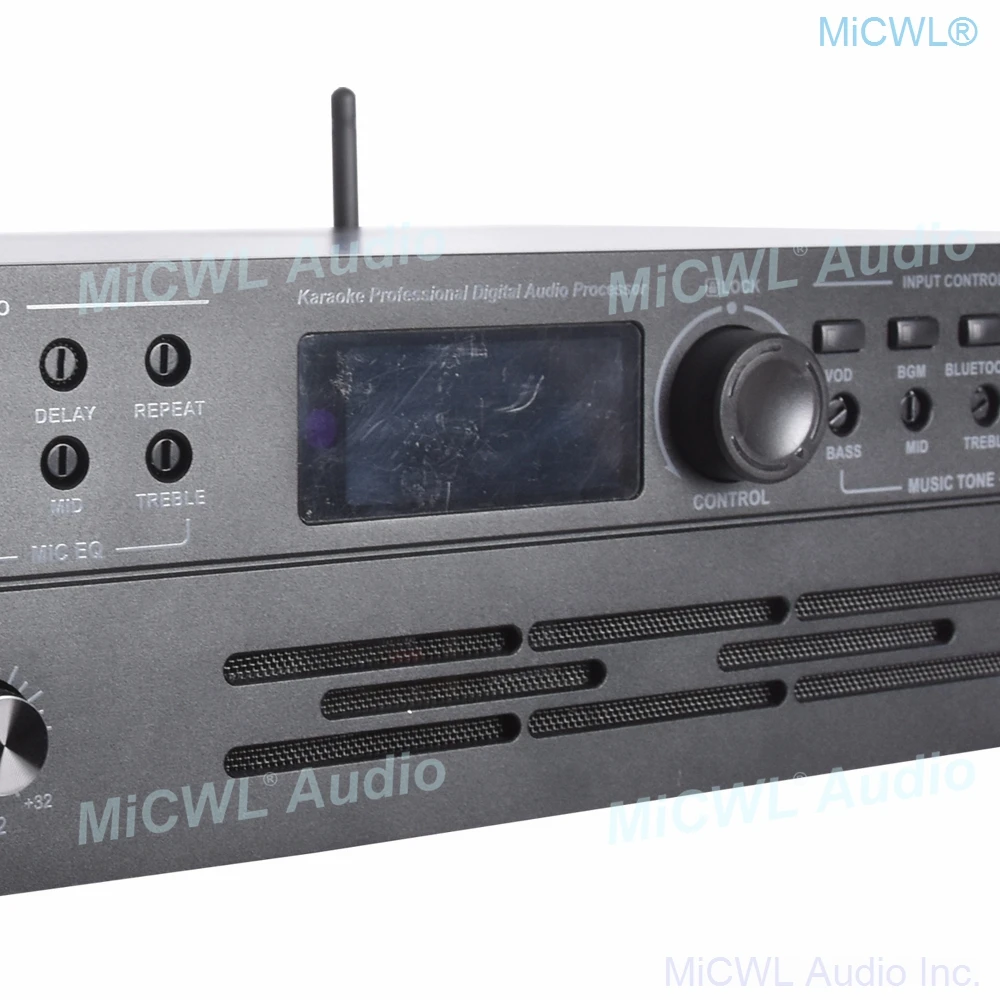 US $246.56 MiCWL Bluetooth 1100W 2 Channel Digital Power Amplifier Karaoke Audio Processor AV AMP Speaker 3 Channel Microphones Input