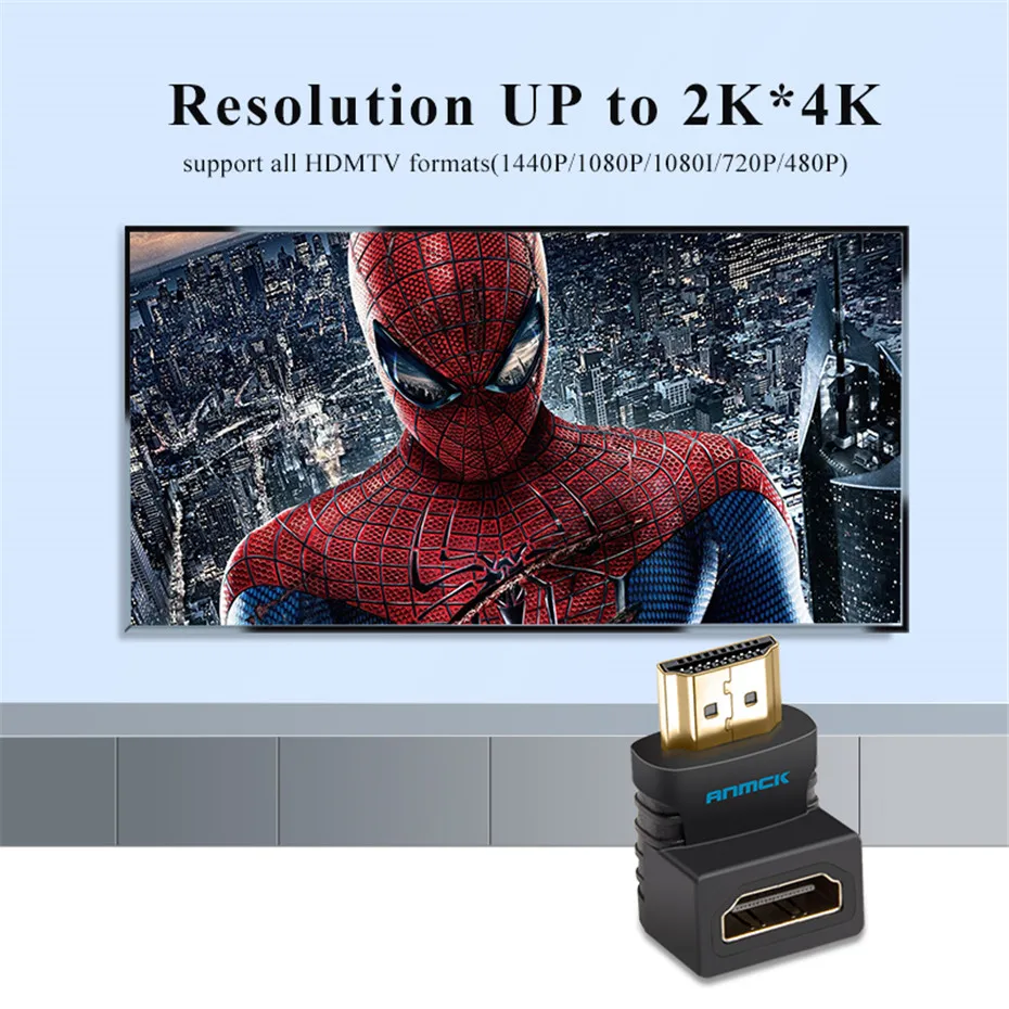 Anmck HDMI адаптер 270 90 градусов правый угол мужчин и женщин кабель конвертер 4K HDMI удлинитель для PS4 HDTV HDMI разъем