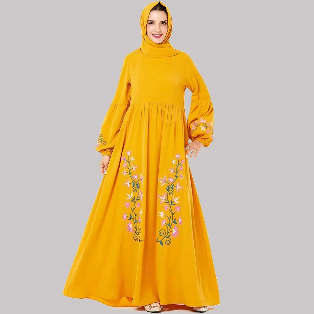 Женское платье макси с длинными рукавами элегантное сдержанное мусульманское