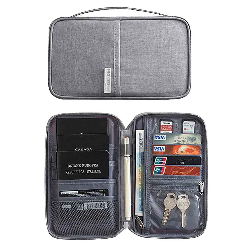 

Multi-Function Travel Passport Storage Bag Case Credit ID Card Cash Wallet Ticket Bag Case Purse Holder Document Holder 2 Size