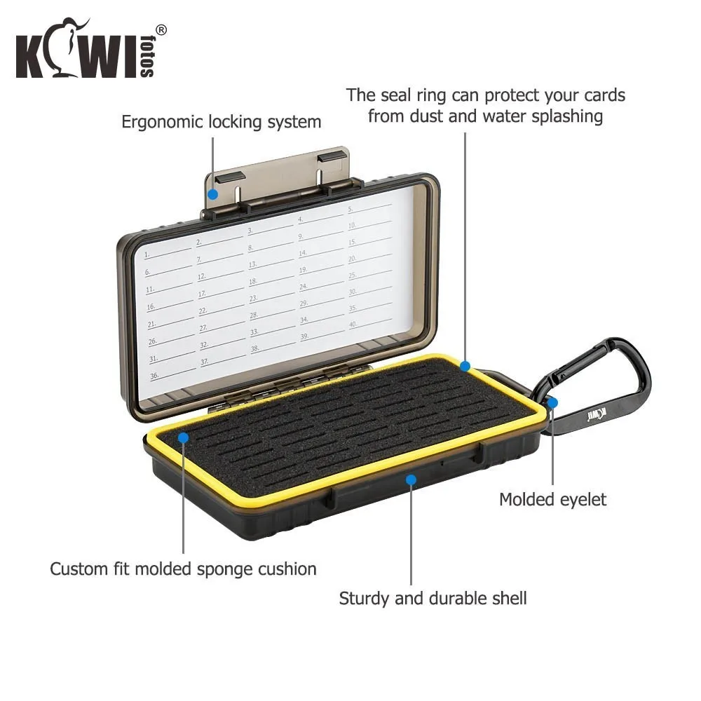 40 Slots Waterproof Memory Card Cases Holder Storage Box Organizer for SD SDHC SDXC NS PSV PS Vita Nintendo Switch Game Cards