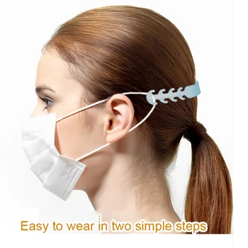 

100Pcs Soft Face Mask Ear Hooks Buckle Kids Adult Adjustable Earache Ear Pain Prevention Health Care Suppies Mask Extension Belt