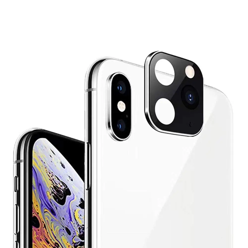 silver Для iPhone X Изменение объектива камеры to11 Pro Max закаленное стекло наклейка на рассеиватель титановый сплав чехол ack Крышка объектива камеры - Цвет: silver