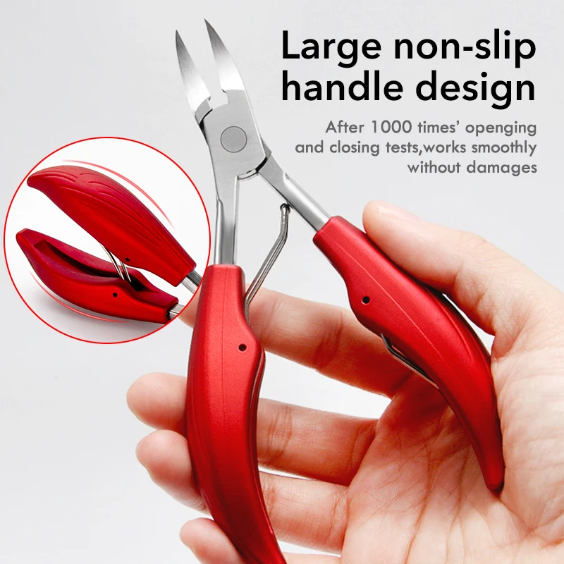 1Pcs Professional Nail Cuticle Scissors Black Red Toes Dead Skin Pliers Trimming Tonail Clipper Nipper Manicure Pedicure Tools