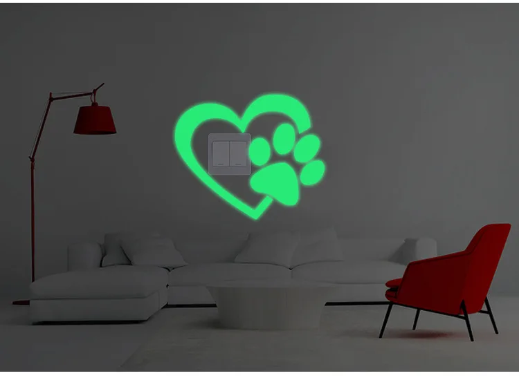 New Style Night Light Wall Stickers Foreign Trade Creative Heart Footprints CHILDREN'S Toy Wall Stickers Y122