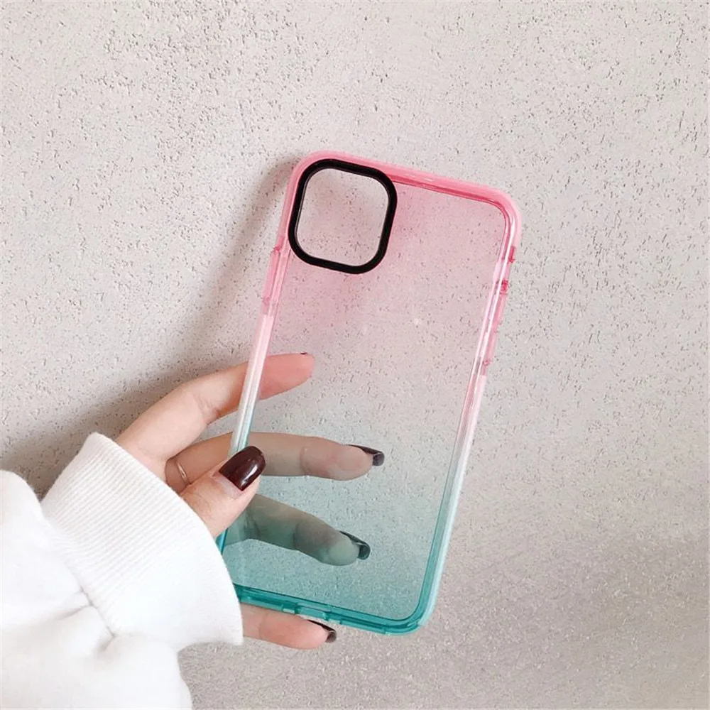 50Pcs/Lot Gradient Shockproof Phone Case For